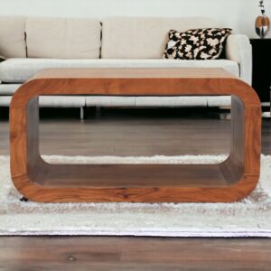 Solid Mango Wood Solid Acacia Wood Caramel Finish Darcy Media Unit