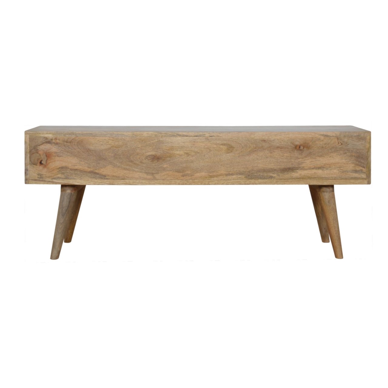 Solid Mango Wood Grey Painted 3 Drawer Media Unit - Image 9