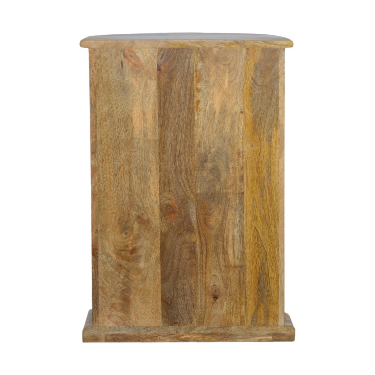 Solid Mango Wood Oak Finished 3 Drawer Serpentine Drum Chest - Image 9