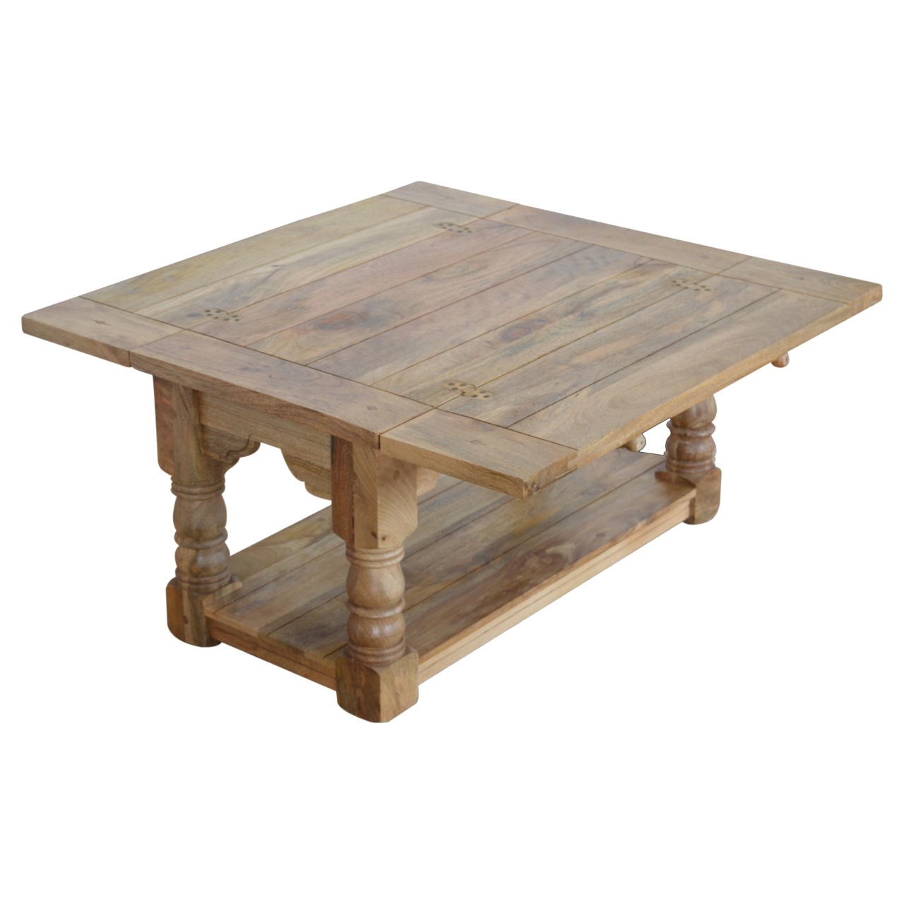 Solid Granary Royale Finished Mango Wood Trilogy Coffee Table - Image 4