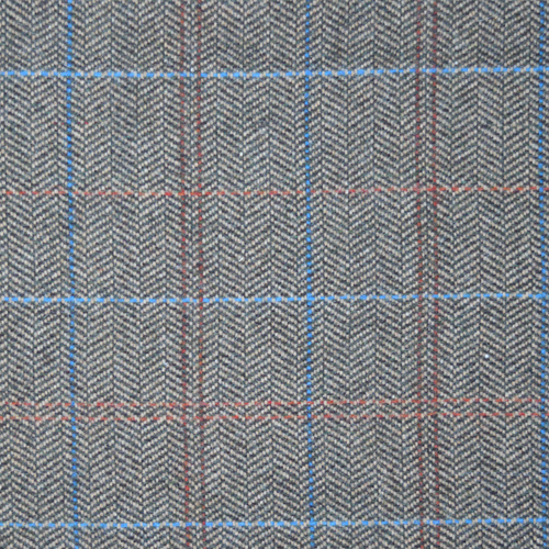 Solid Mango Wood Checked Upholstered Tweed Sturdy Bar Stool - Image 7