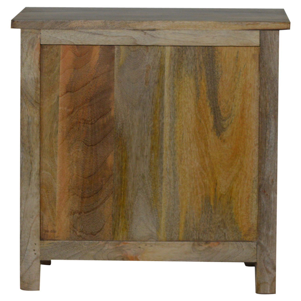 Solid Mango Wood Oak Finished Four Door Mini Cabinet - Image 10