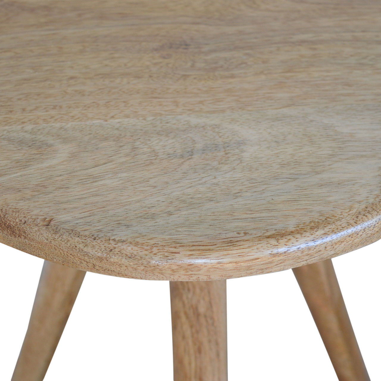 Solid Mango Wood Mango Wood Scandinavian Style Lulu Stool - Image 2