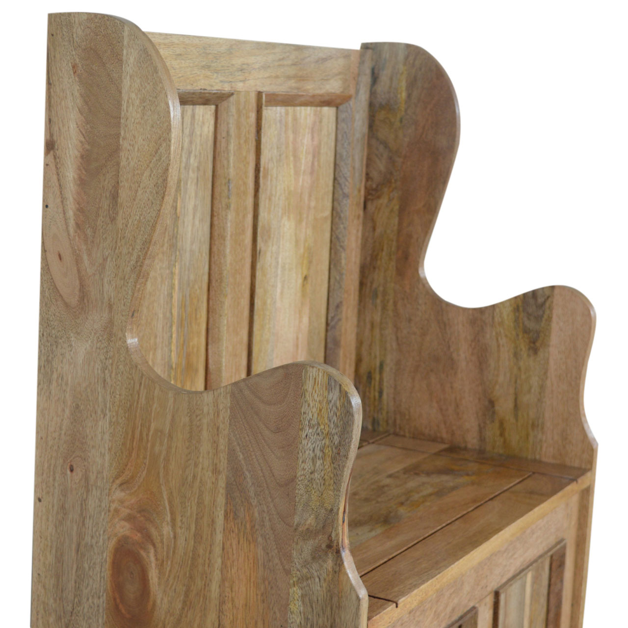 Solid Mango Wood Small Monks Storage Bench - Image 9