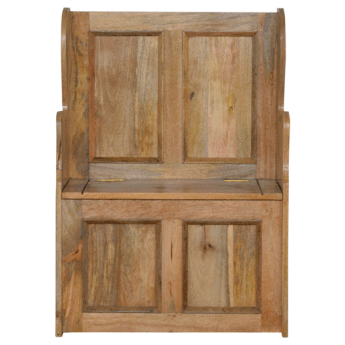 Solid Mango Wood Small Monks Storage Bench - Image 13