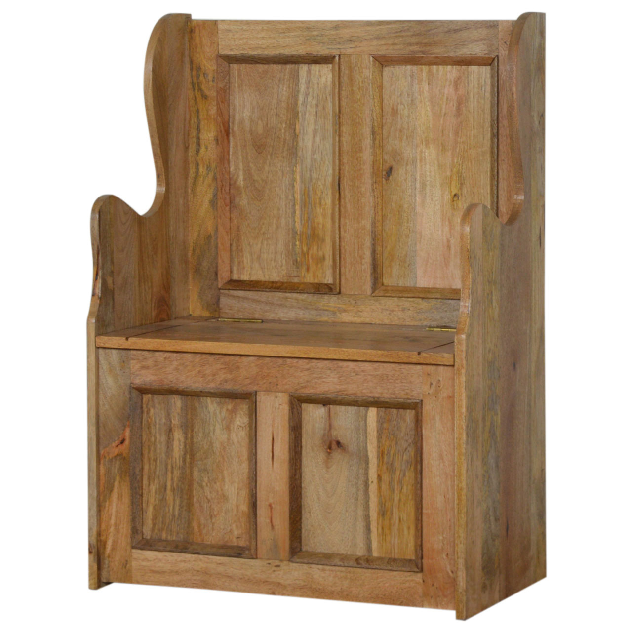 Solid Mango Wood Small Monks Storage Bench - Image 10
