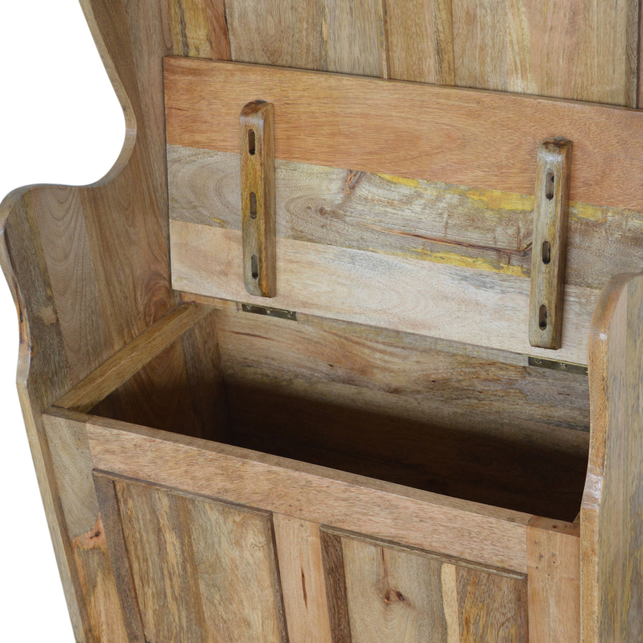 Solid Mango Wood Small Monks Storage Bench - Image 4