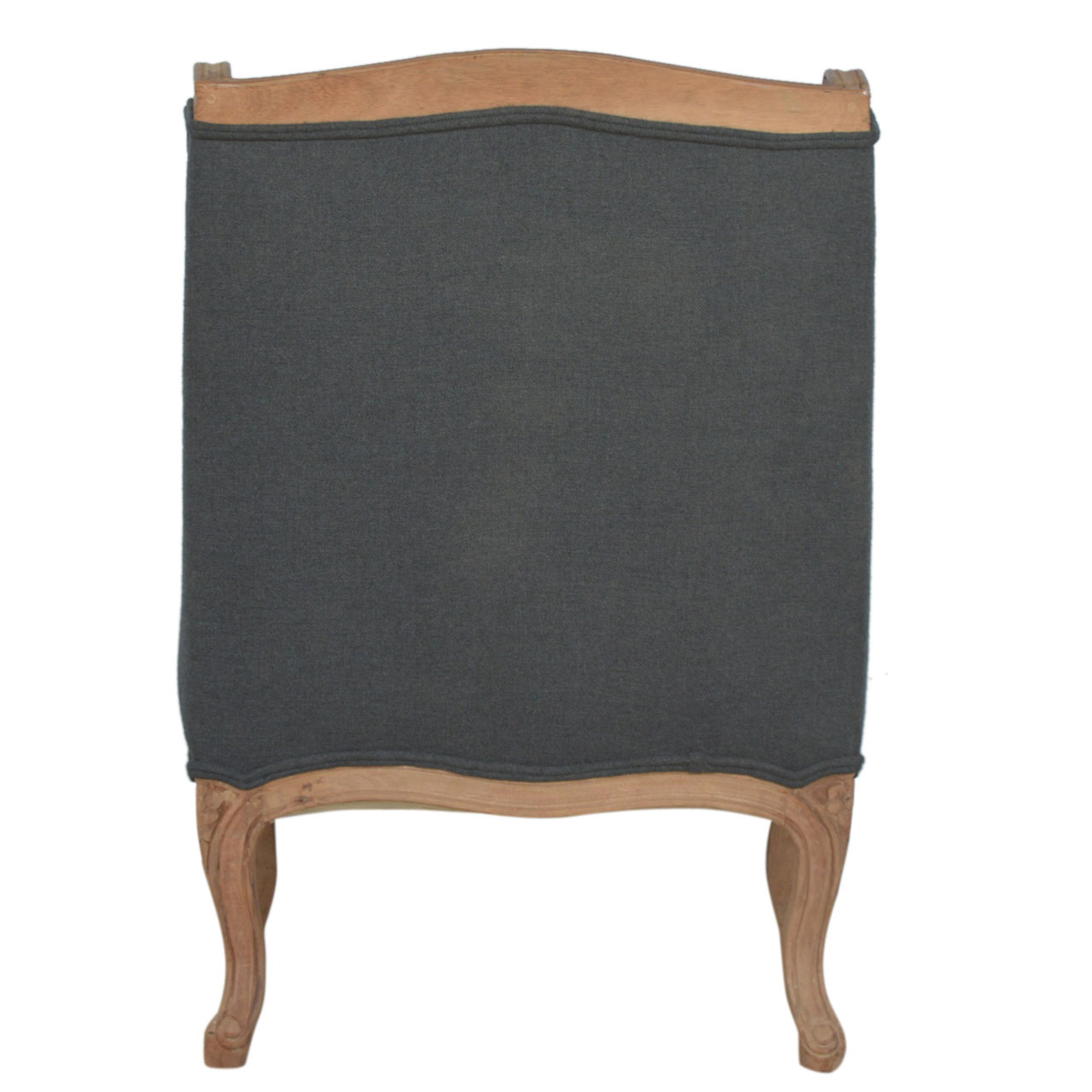 Solid Mango Wood Sun Bleached Finished Grey Upholstered Chair - Image 6