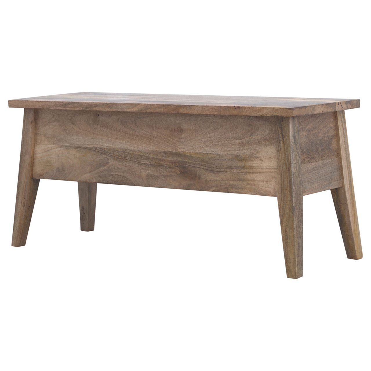 Solid Mango Wood Scandinavian Style Safety Blanket Box/Bench - Image 3