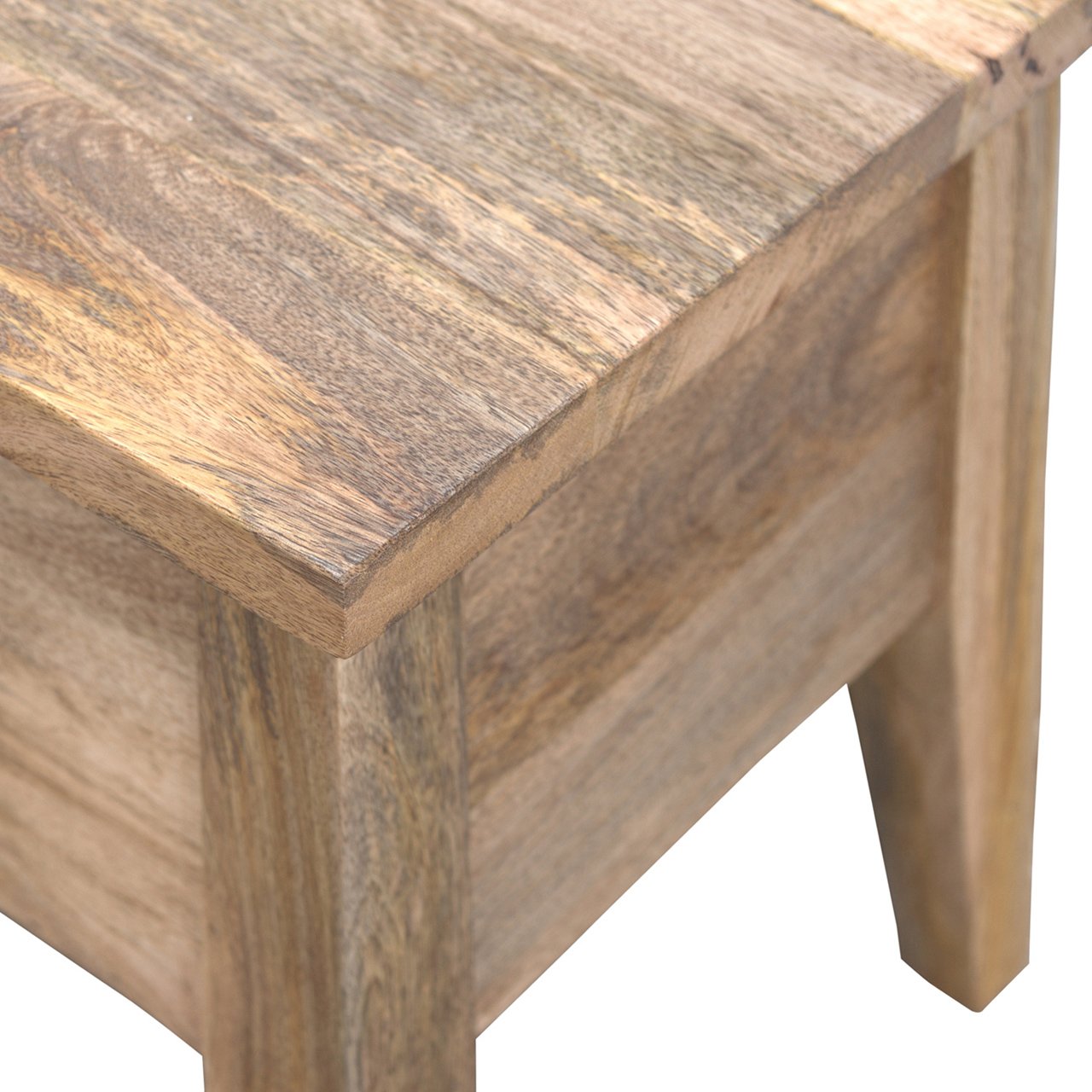 Solid Mango Wood Scandinavian Style Safety Blanket Box/Bench - Image 6