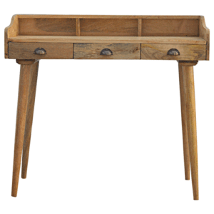 Solid Mango Wood Gallery Back Shell Writing Desk