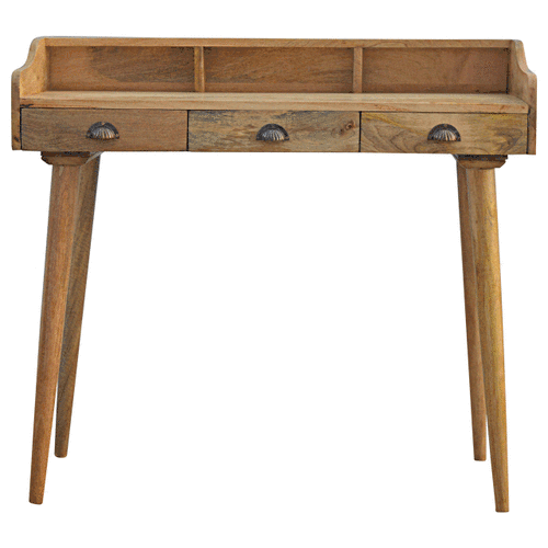 Solid Mango Wood Gallery Back Shell Writing Desk