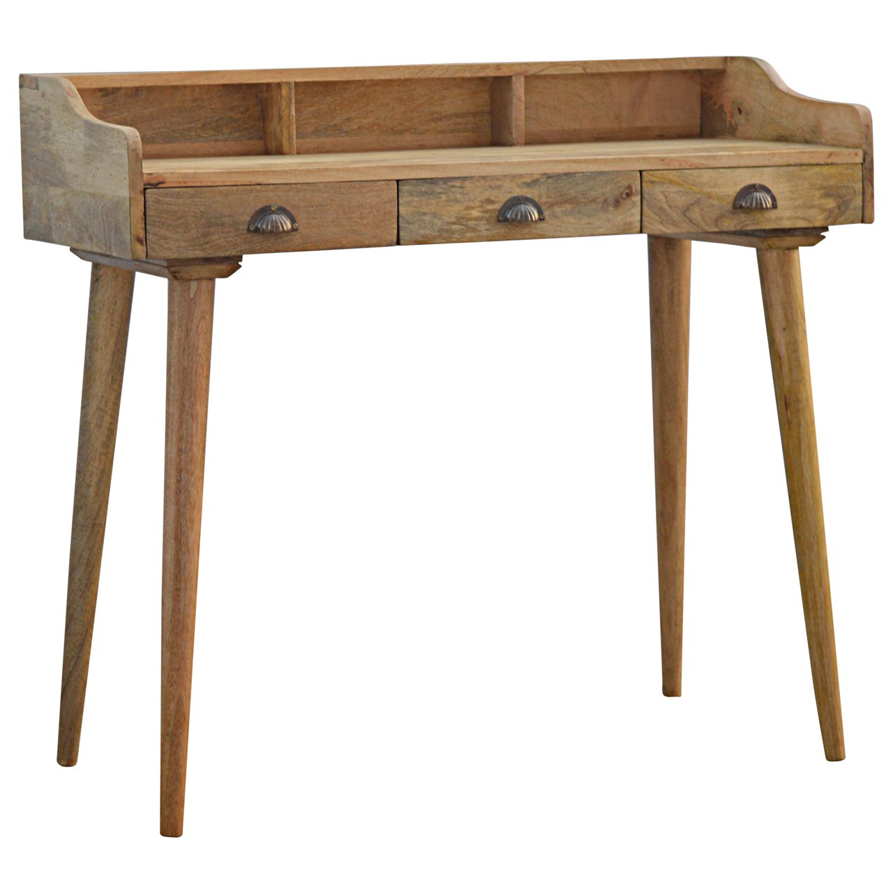 Solid Mango Wood Gallery Back Shell Writing Desk - Image 2