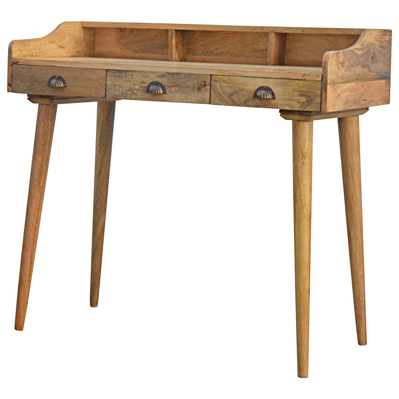 Solid Mango Wood Gallery Back Shell Writing Desk - Image 3