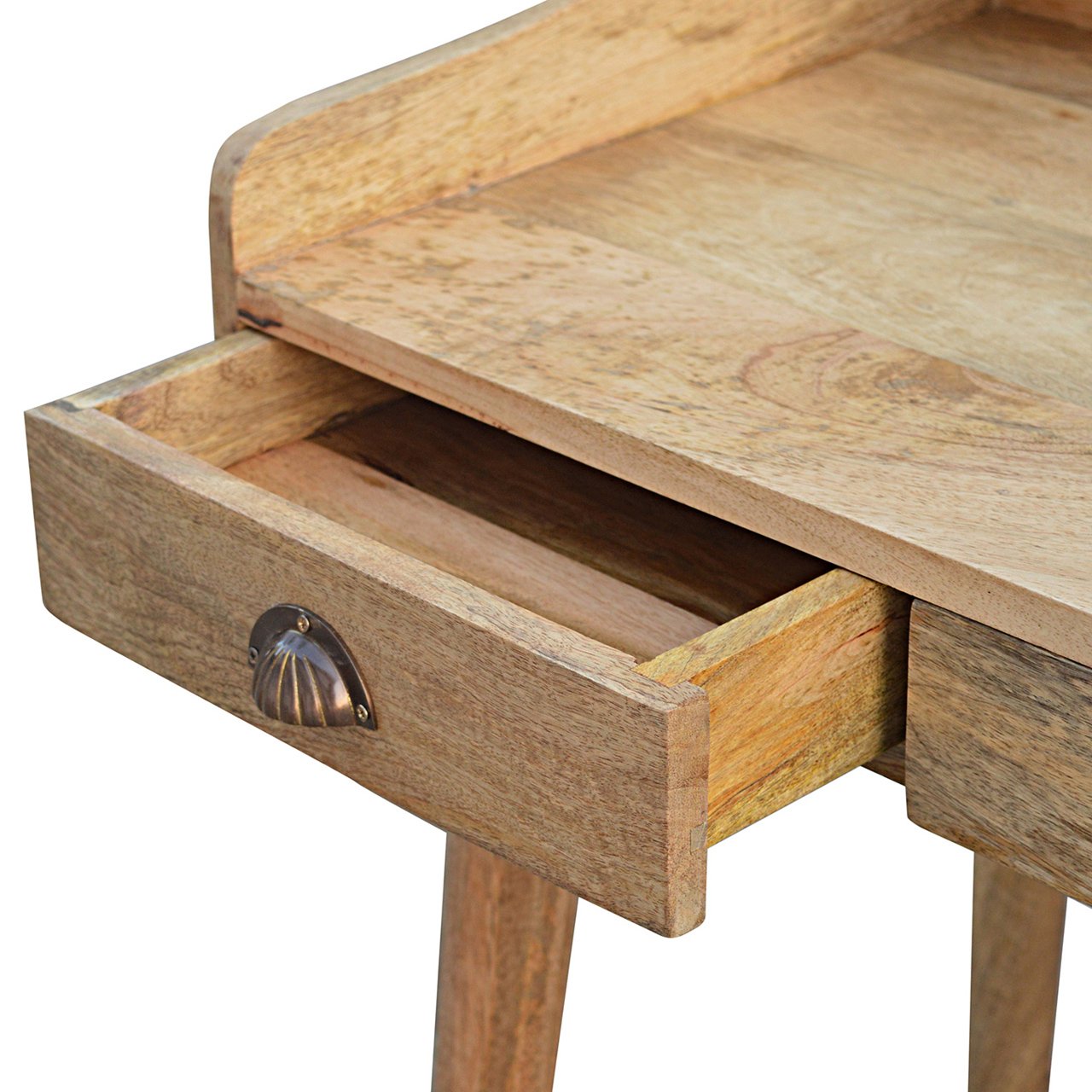 Solid Mango Wood Gallery Back Shell Writing Desk - Image 4