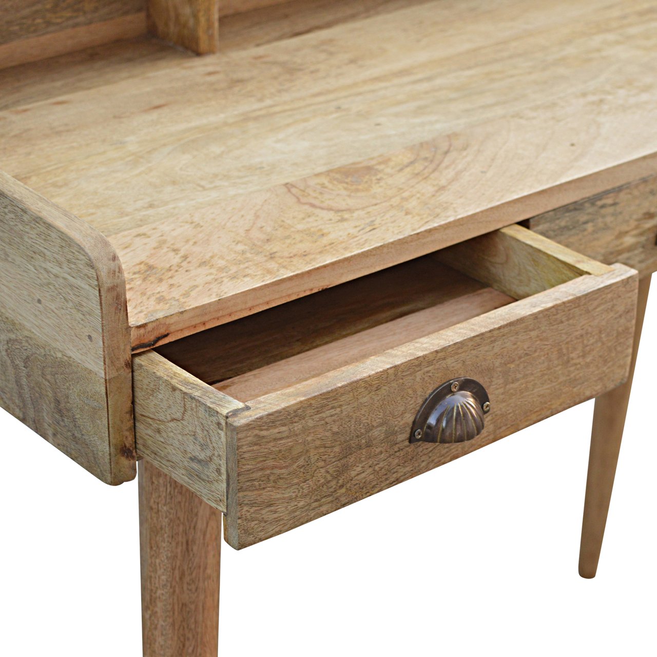 Solid Mango Wood Gallery Back Shell Writing Desk - Image 5