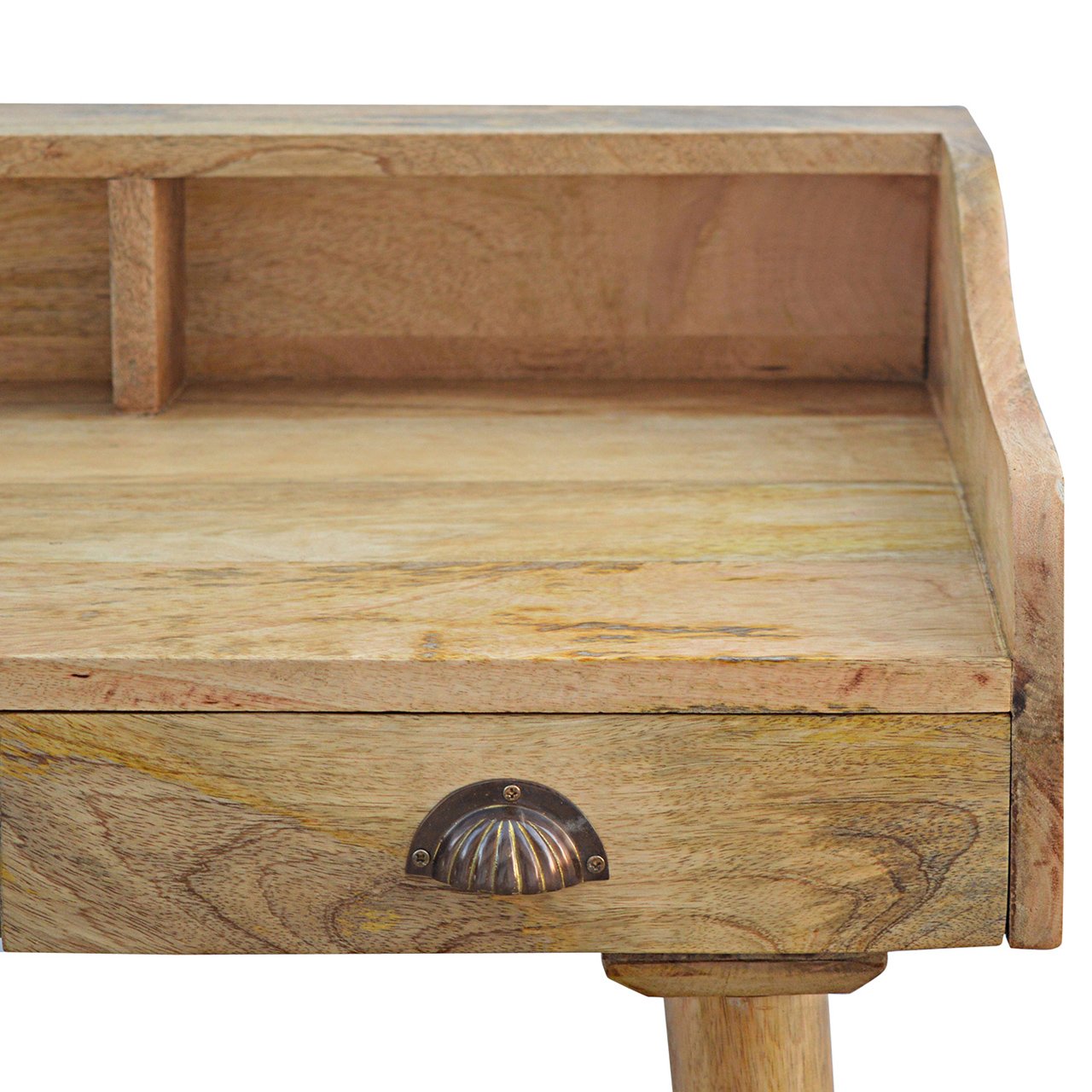 Solid Mango Wood Gallery Back Shell Writing Desk - Image 6