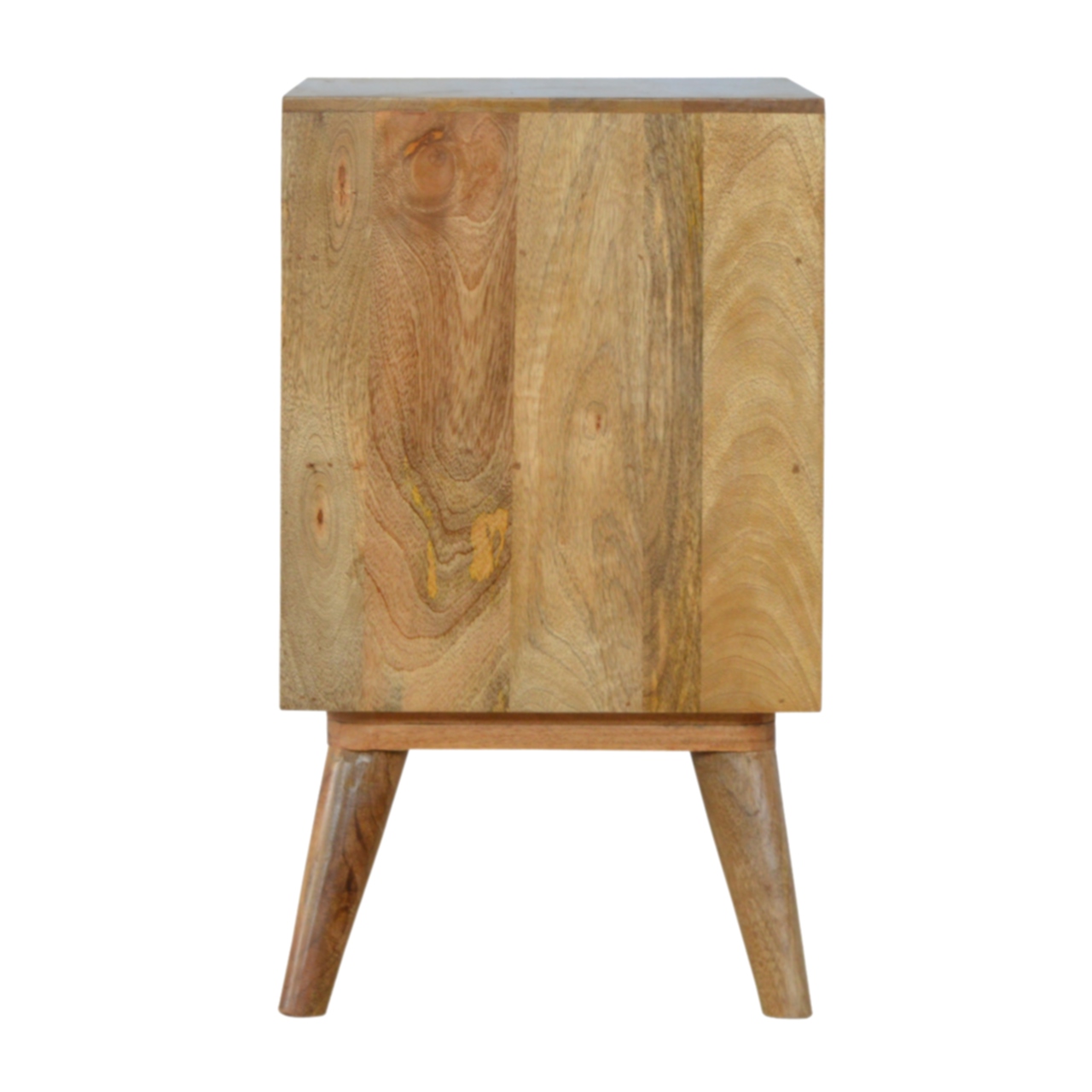 Solid Mango Wood Grey and White Cut-out Bedside - Image 8