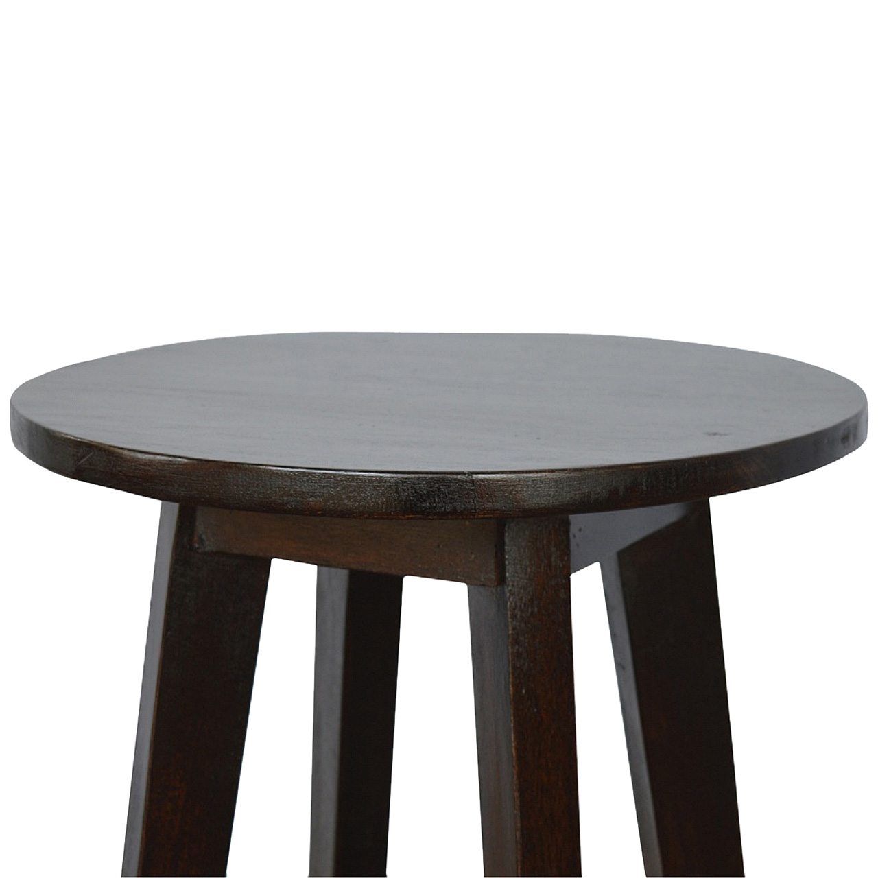 Solid Mango Wood California Walnut Finished Stool with Step - Image 3