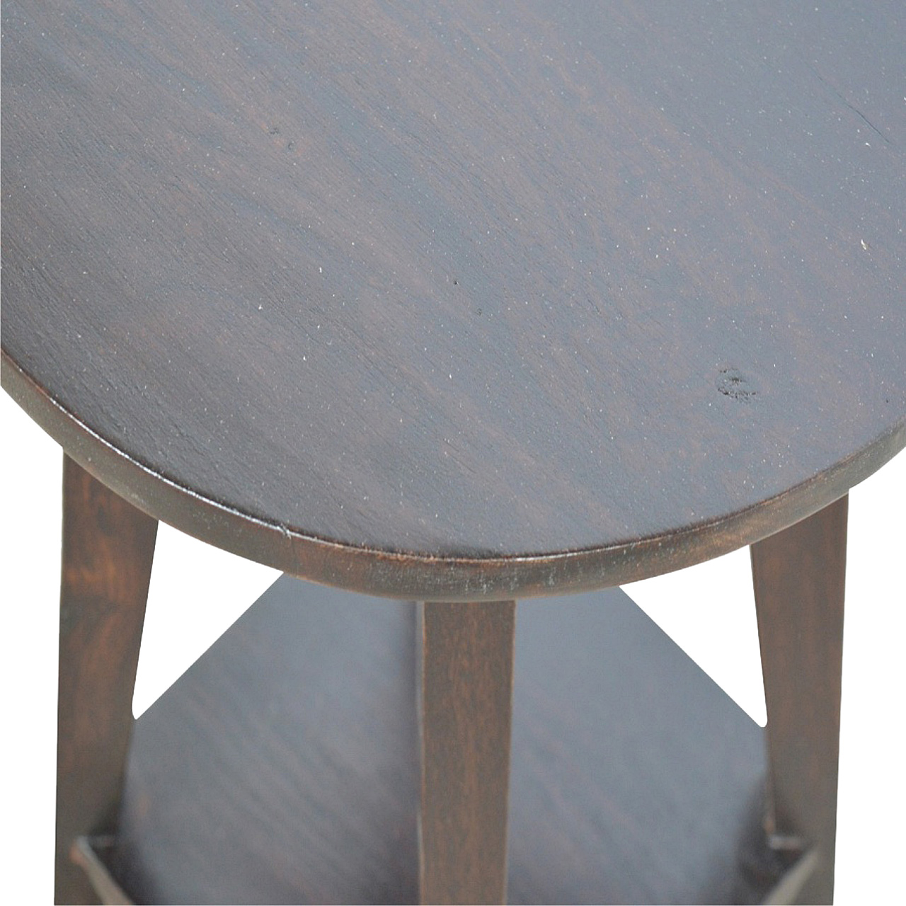 Solid Mango Wood California Walnut Finished Stool with Step - Image 6