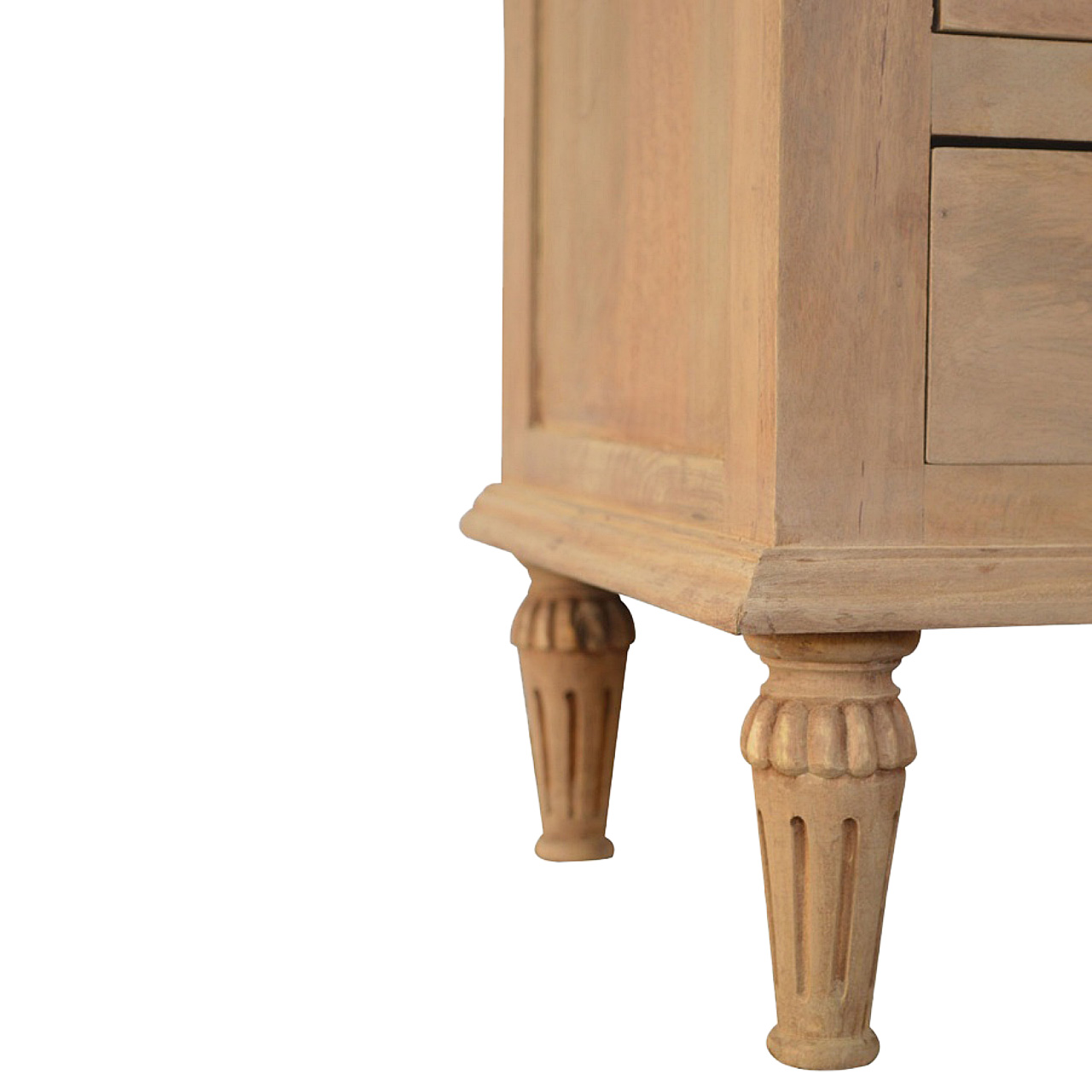 Solid Mango Wood Sun Bleached Finished 6 Drawer Chest of Drawers - Image 5