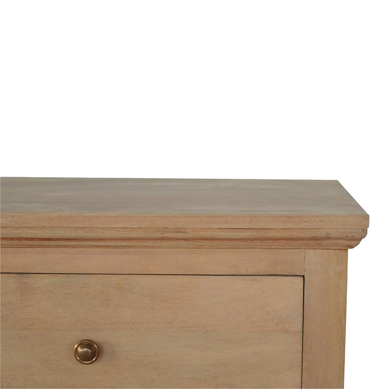 Solid Mango Wood Sun Bleached Finished 6 Drawer Chest of Drawers - Image 3