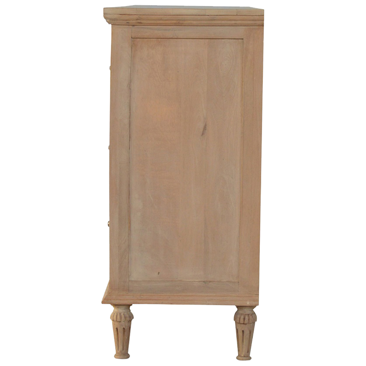 Solid Mango Wood Sun Bleached Finished 6 Drawer Chest of Drawers - Image 6