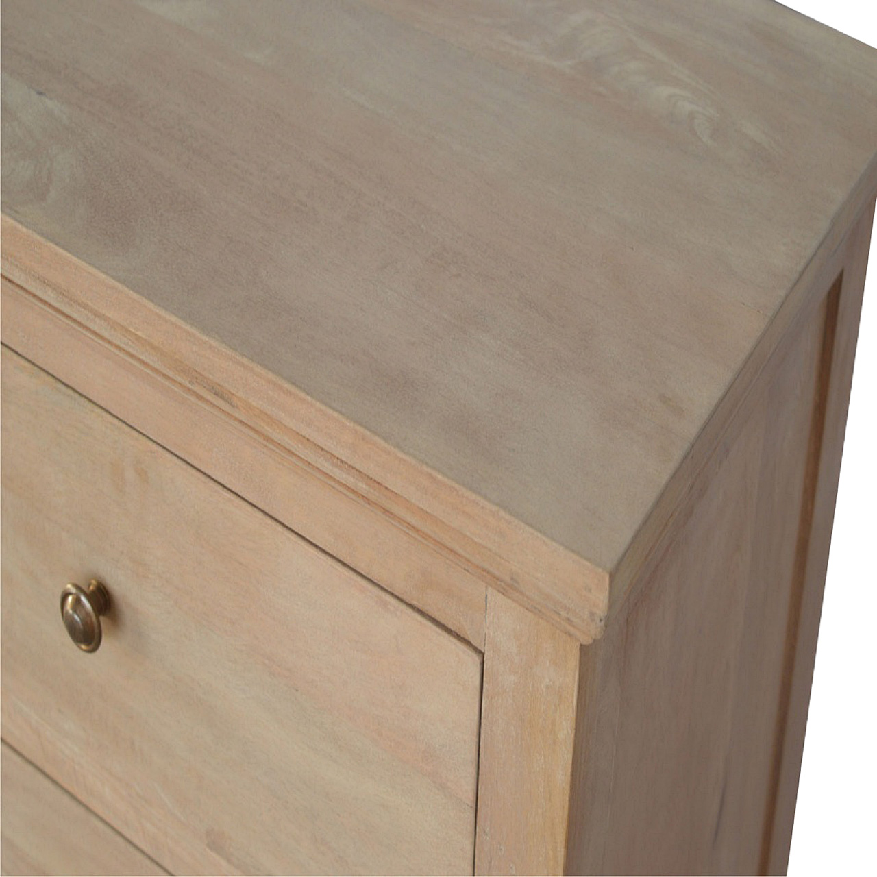 Solid Mango Wood Sun Bleached Finished 6 Drawer Chest of Drawers - Image 8