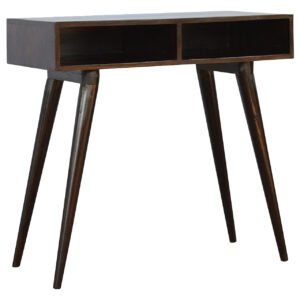 Solid Mango Wood California Walnut Finished 2 Slots Open Writing Desk