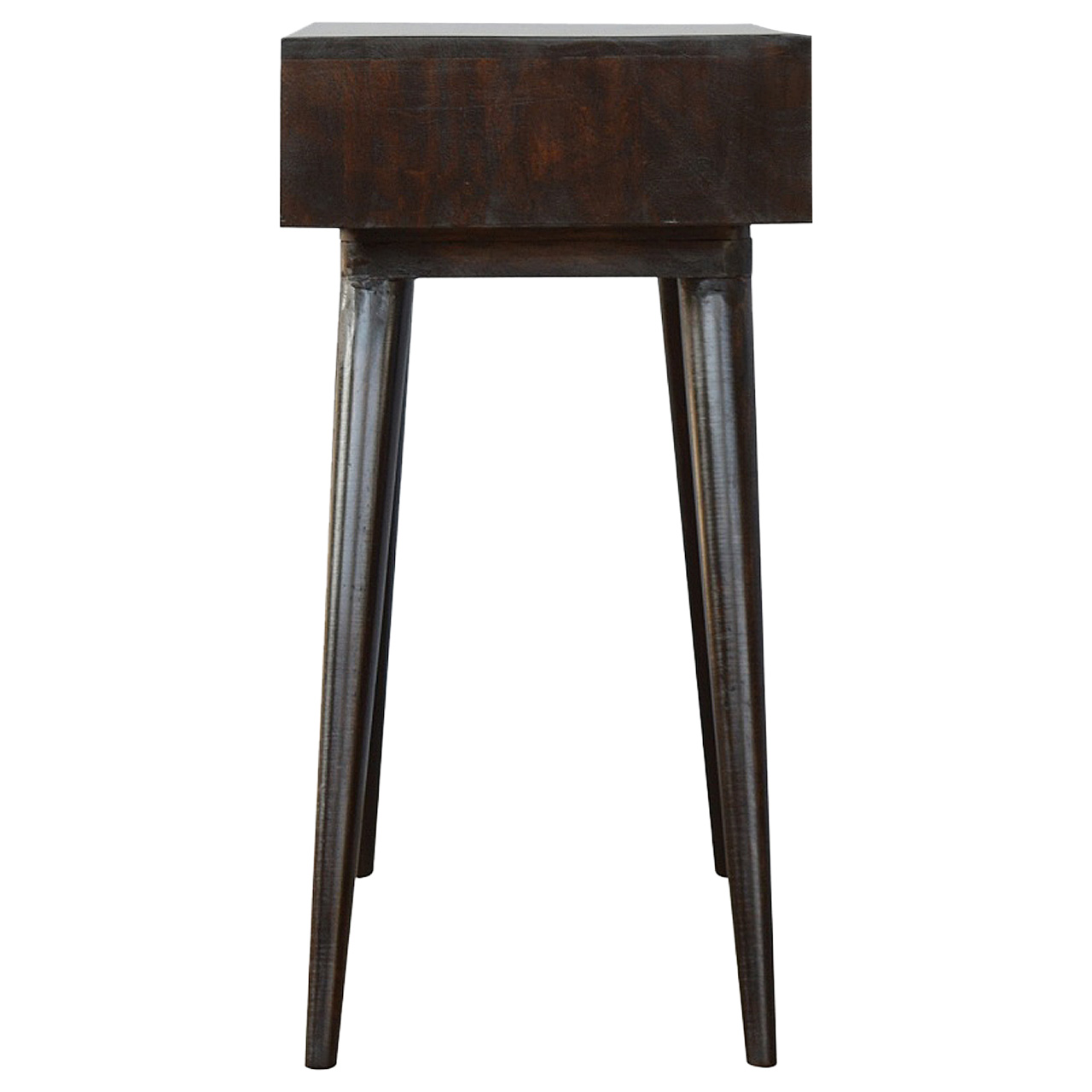 Solid Mango Wood California Walnut Finished 2 Slots Open Writing Desk - Image 7