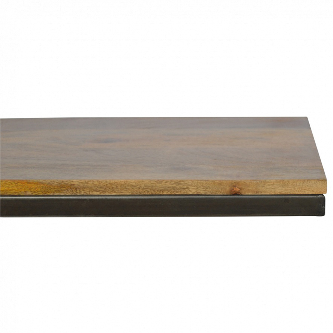 Solid Mango Wood Honey Caramel Finished Industrial Small End Table - Image 5