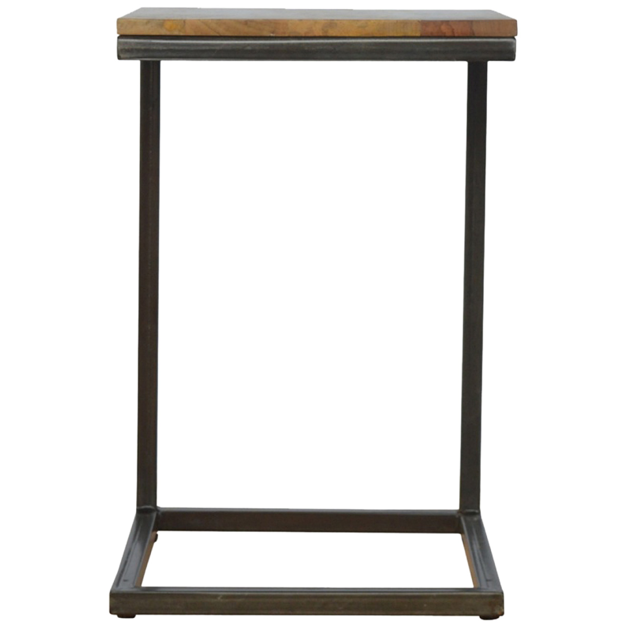 Solid Mango Wood Honey Caramel Finished Industrial Small End Table - Image 8