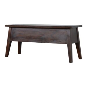 Solid Mango Wood California Walnut Finished Storage Box on Legs