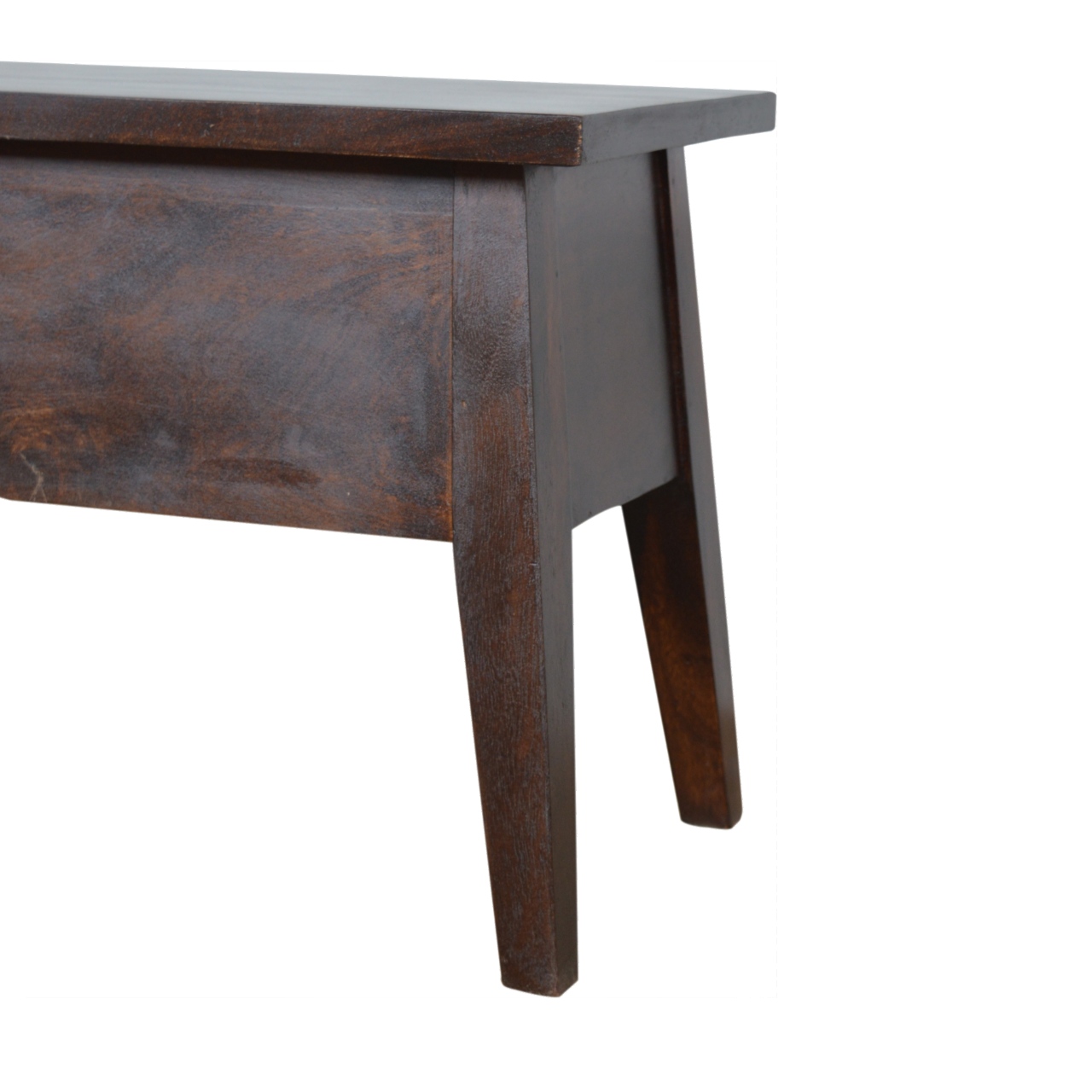 Solid Mango Wood California Walnut Finished Storage Box on Legs - Image 4