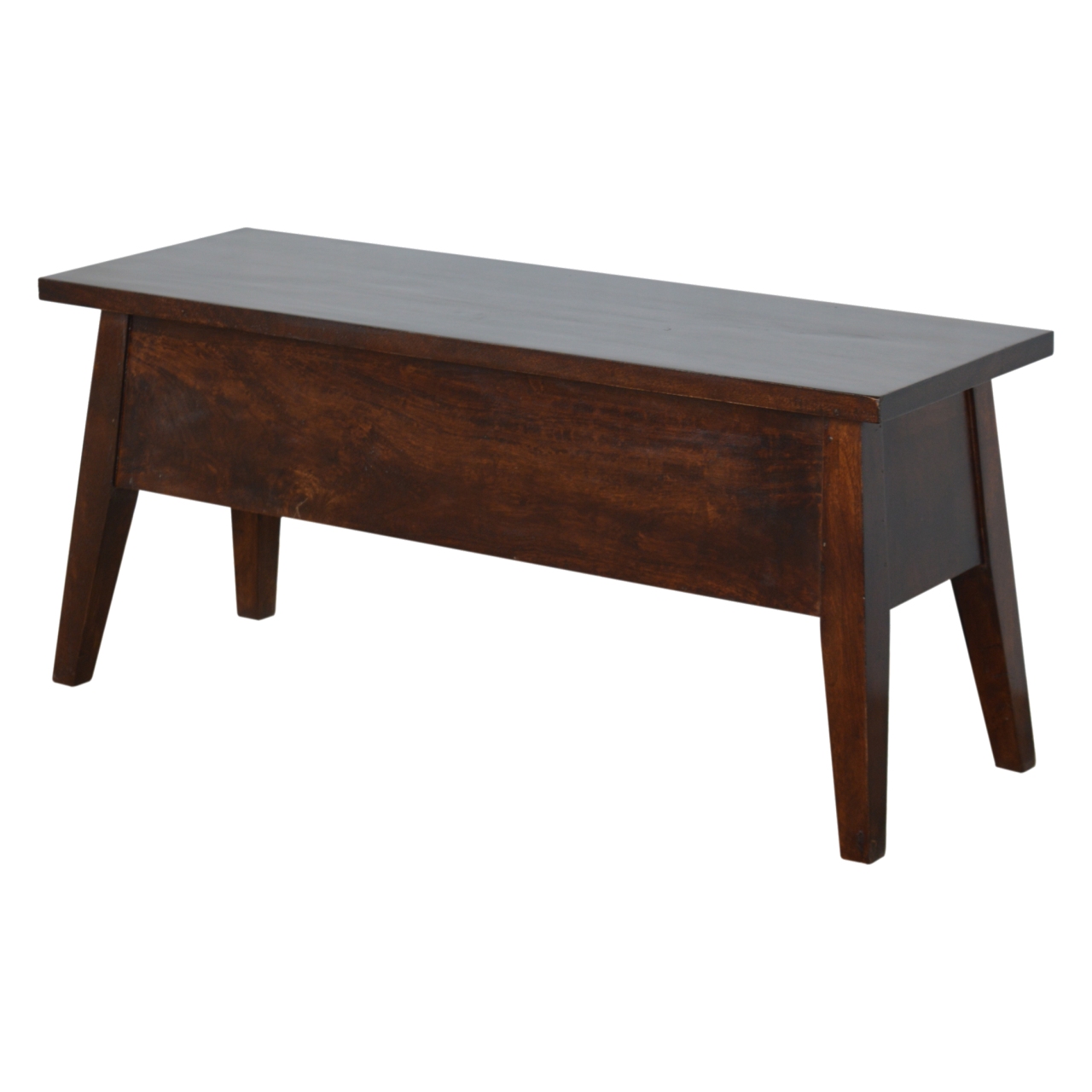 Solid Mango Wood California Walnut Finished Storage Box on Legs - Image 2