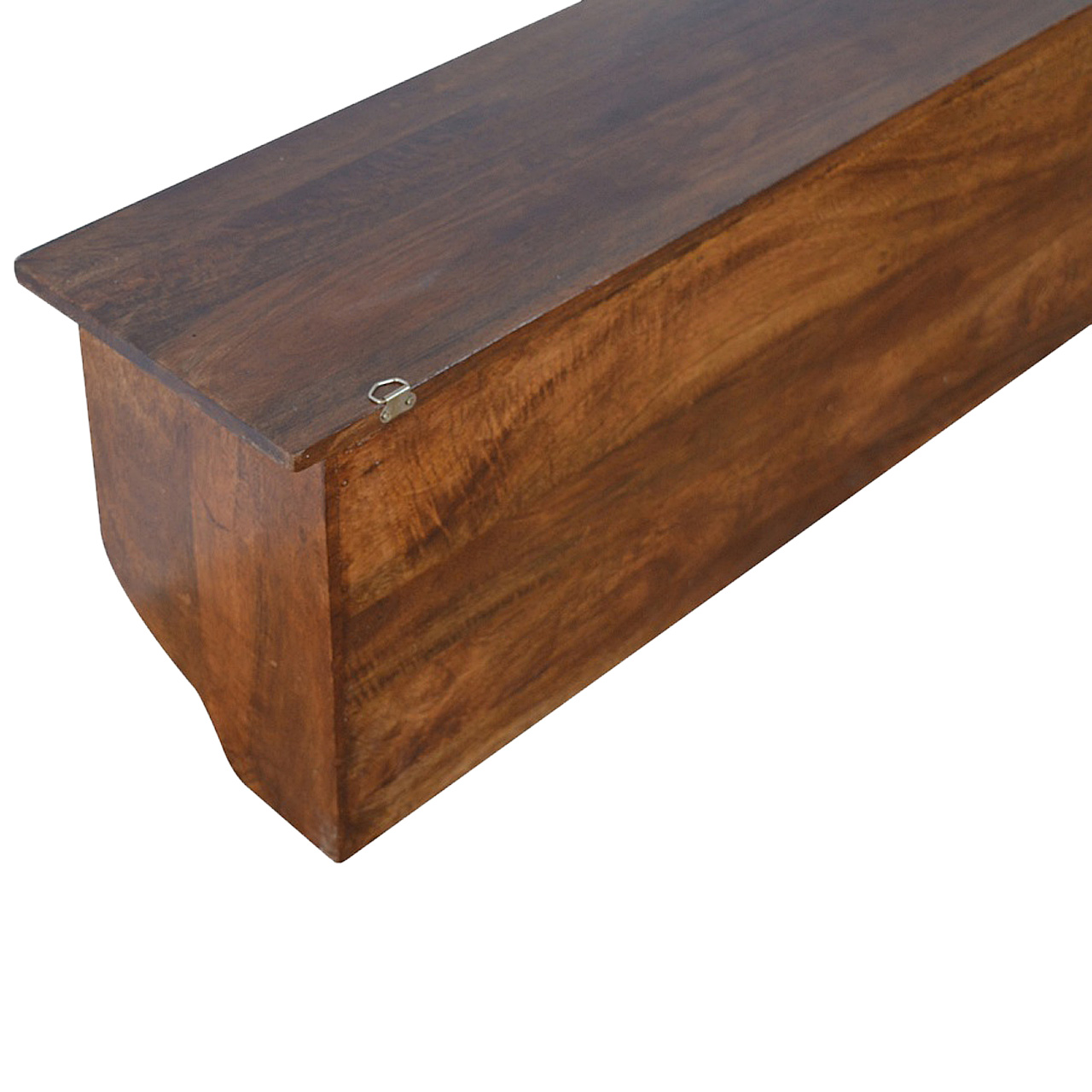 Solid Mango Wood Oak Finished Floating Hook Storage Unit - Image 5