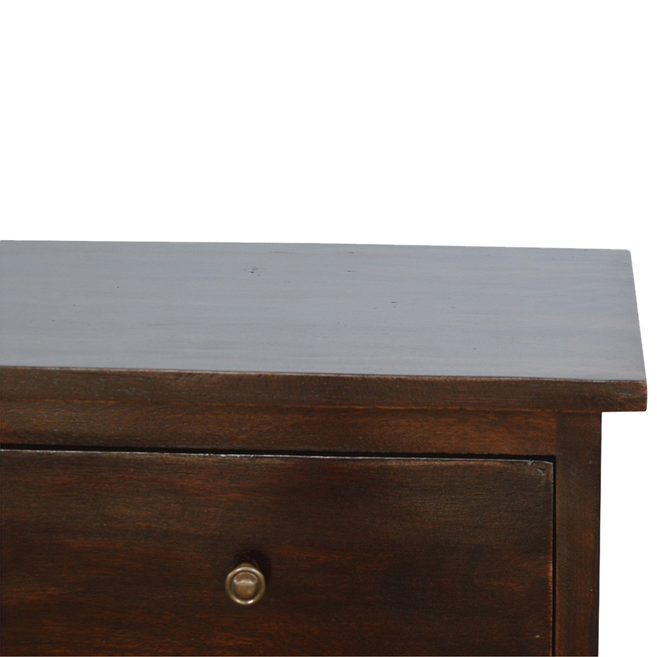 Solid Mango Wood California Walnut Finished 2 Drawer Nordic Bedside - Image 4