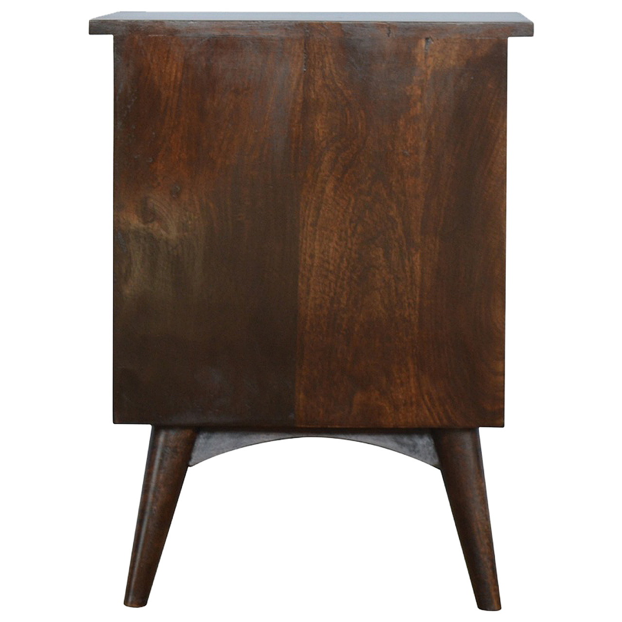 Solid Mango Wood California Walnut Finished 2 Drawer Nordic Bedside - Image 8