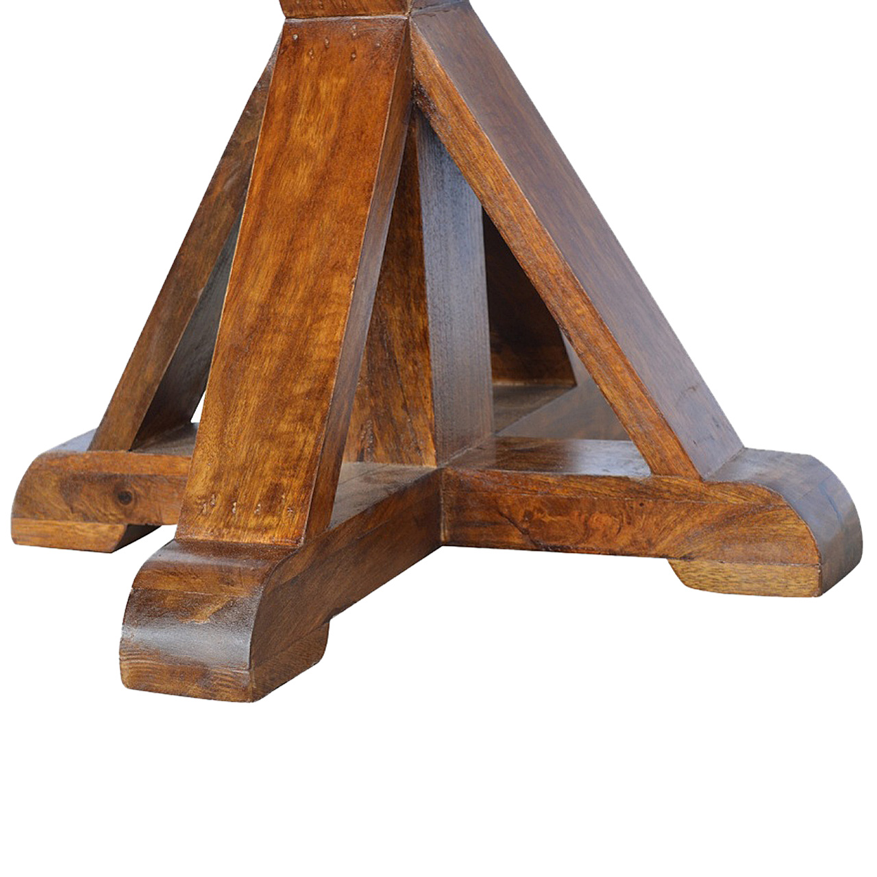 Solid Mango Wood Chestnut Finished Tristle Round Table - Image 5