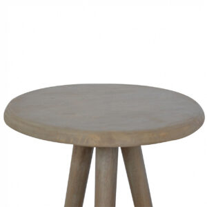 Solid Mango Wood Grey Washed Finished Lulu Hexagon Top Tripod End Table