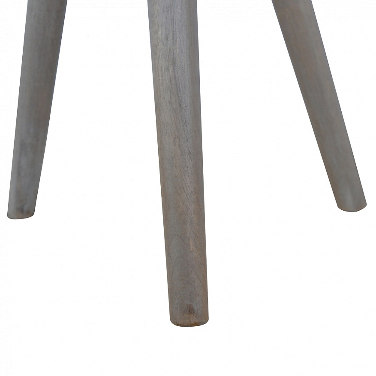 Solid Mango Wood Grey Washed Finished Lulu Hexagon Top Tripod End Table - Image 3