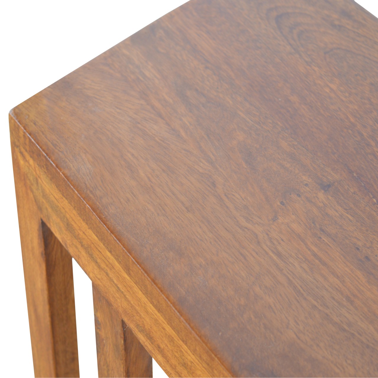 Solid Mango Wood Chestnut Finished One-sided End Table - Image 6