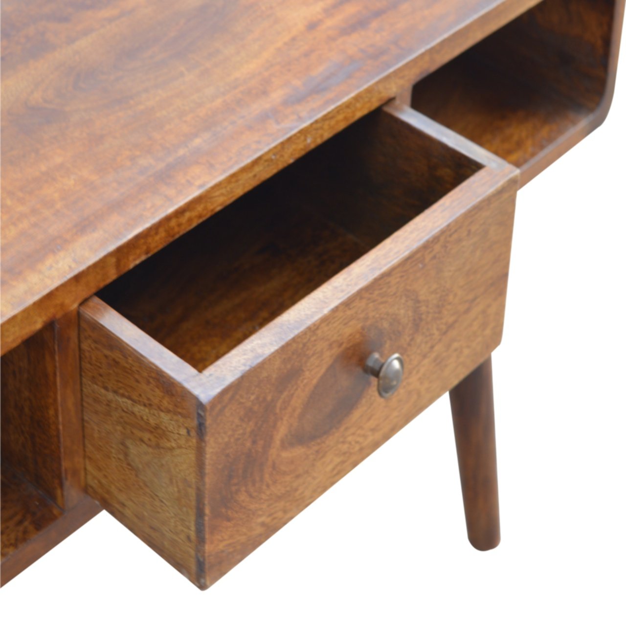 Solid Mango Wood Curved Chestnut Coffee Table - Image 6