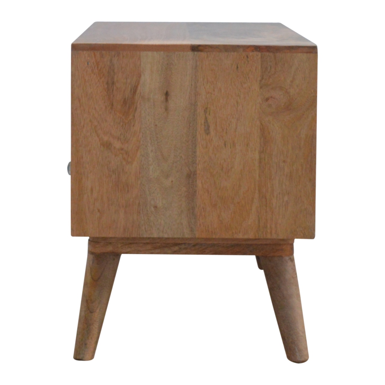 Solid Mango Wood Oak Finish Bone Inlay 2 Drawer Media Unit - Image 8