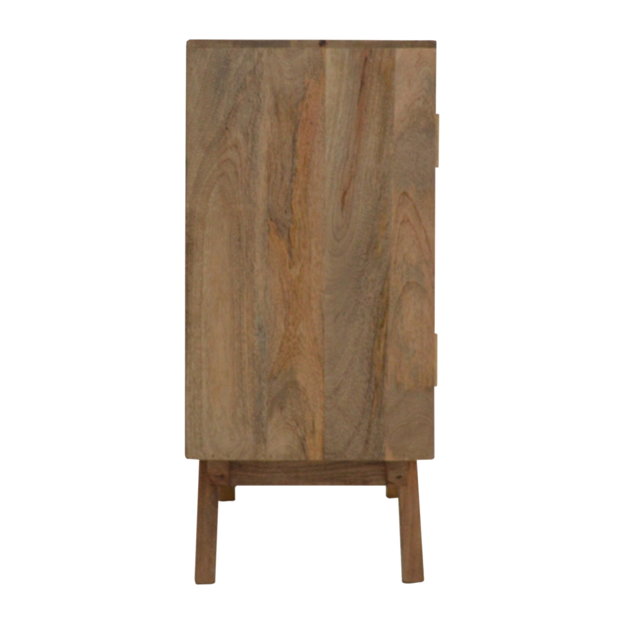 Solid Mango Wood Oak Finished 3 Drawer 1 Door Two Tone Hand Painted Cabinet - Image 8