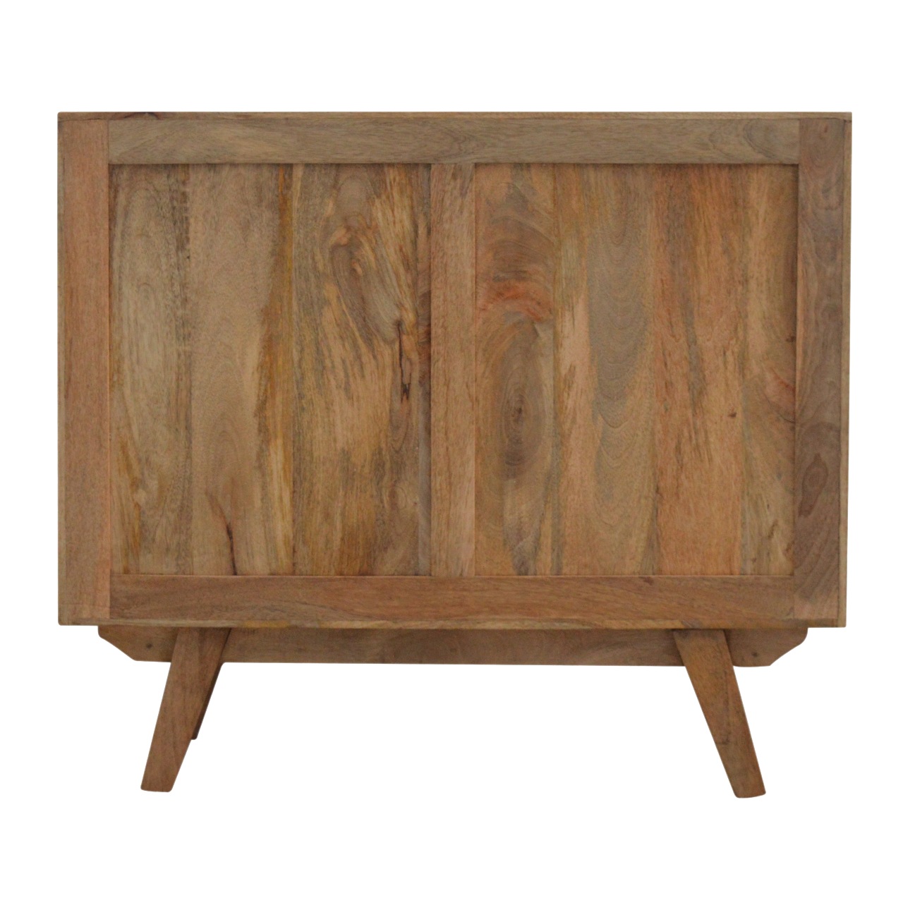 Solid Mango Wood Oak Finished 3 Drawer 1 Door Two Tone Hand Painted Cabinet - Image 9