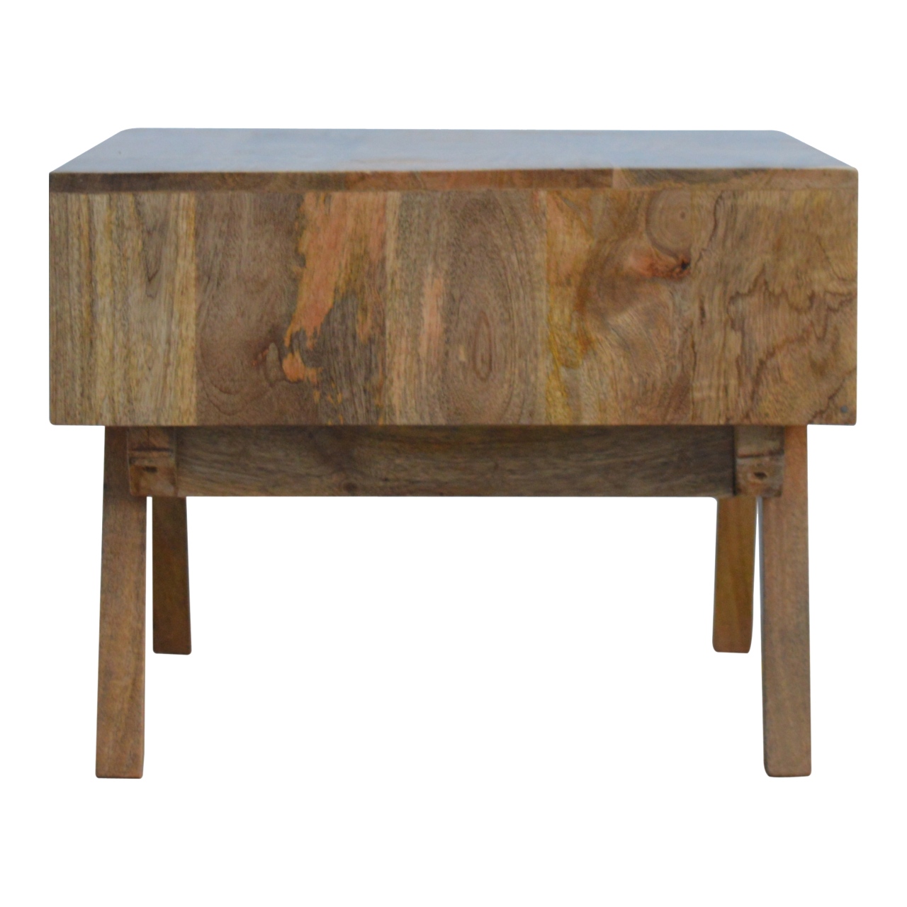Solid Mango Wood Oak Finished 2 Drawer Two Tone Hand Painted Coffee Table - Image 8