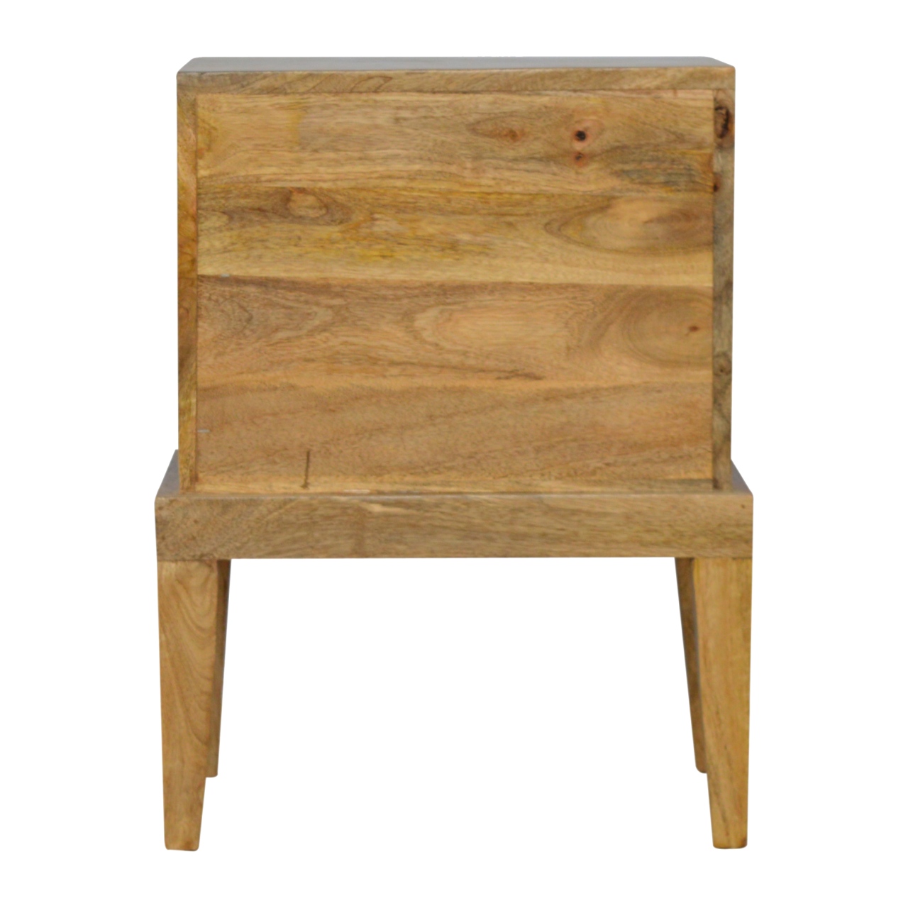 Solid Mango Wood Oak Finished 2 Drawer Bedside with T-Bar Knobs - Image 8
