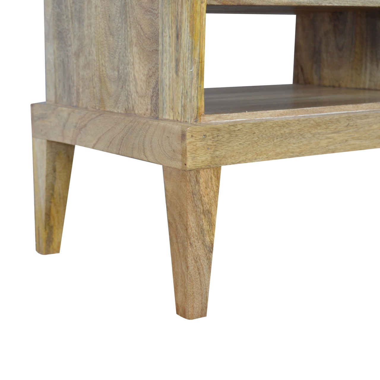 Solid Mango Wood Oak Finished 2 Drawer T-Bar Media Unit - Image 7