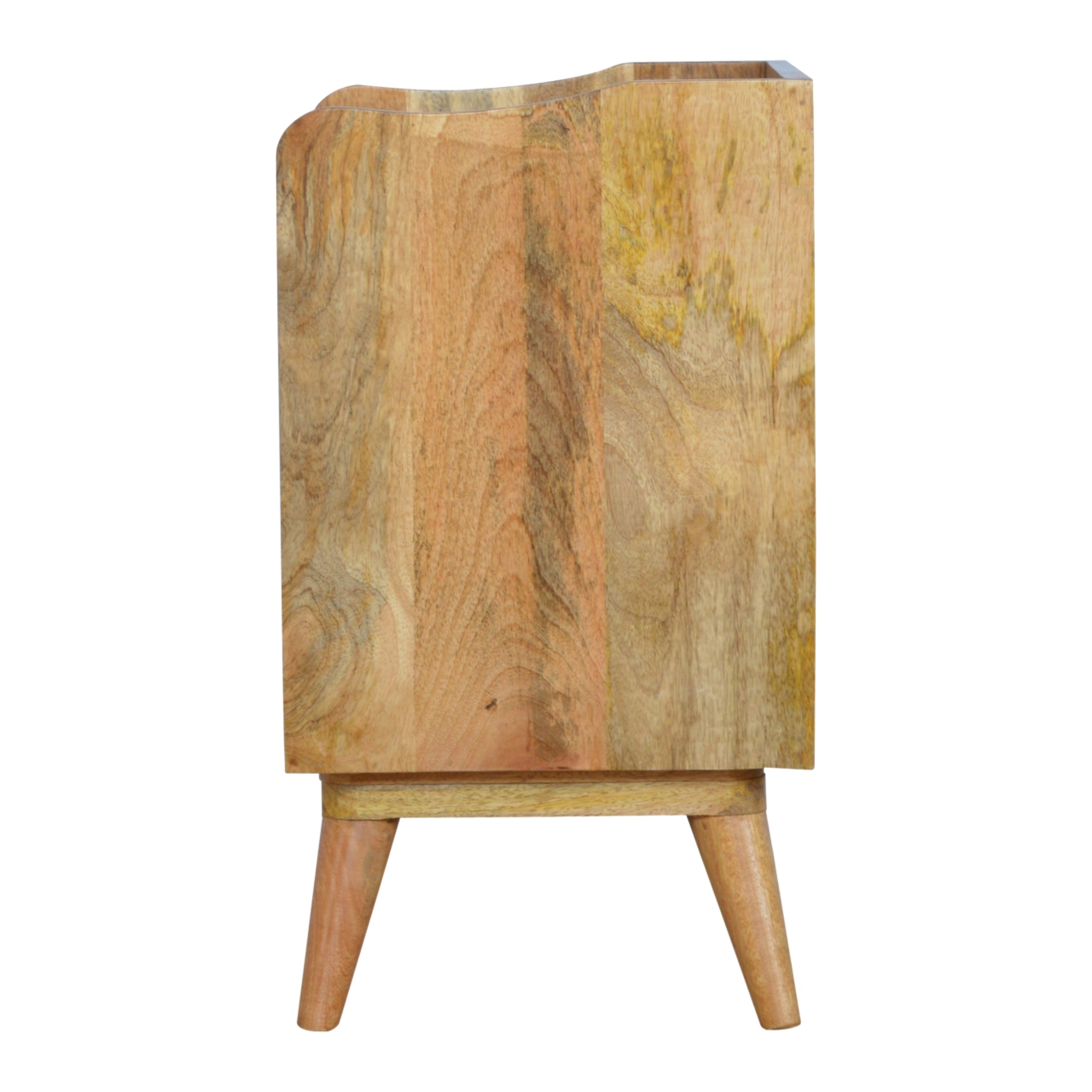 Solid Mango Wood Oak Finished 3 Drawer Pineapple Screen Printed Bedside - Image 8